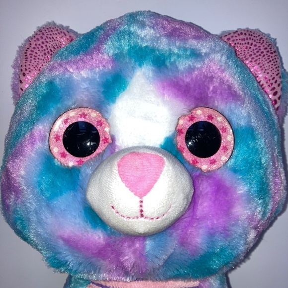 Large 15.5" Stuffed Plush Cat with Big Eyes - Picture 5 of 7